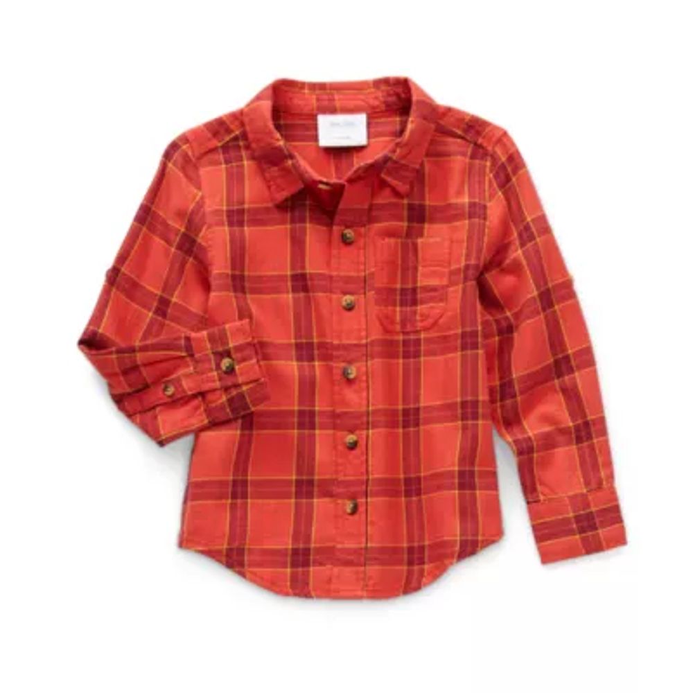 Okie Dokie Toddler Boys Long Sleeve Button-Down Shirt