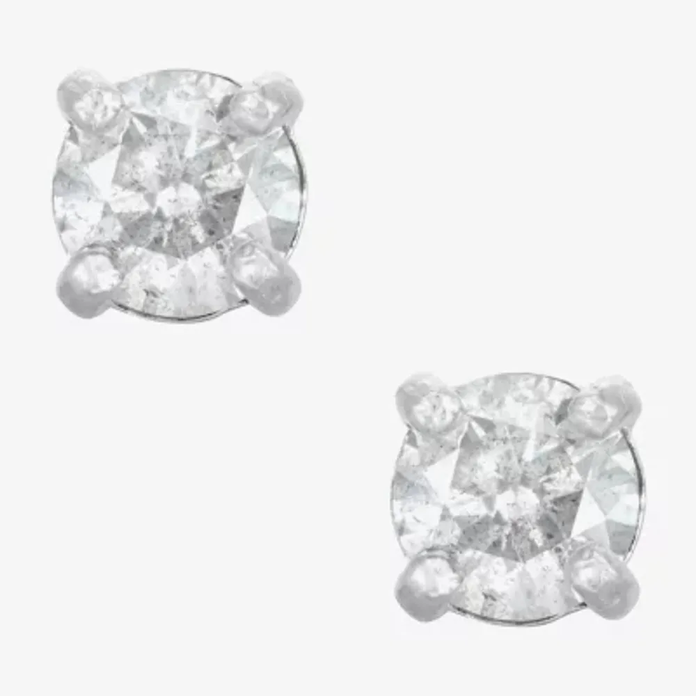 1/4 CT. T.W. Natural White Diamond 14K White Gold 3.3mm Stud Earrings