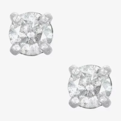 1/4 CT. T.W. Mined White Diamond 14K White Gold 3.3mm Stud Earrings