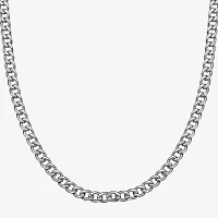 Mens Stainless Steel 7mm Curb Chain Necklace