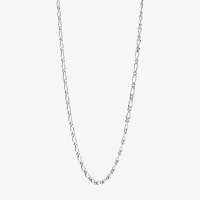 Made in Italy Sterling Silver 24 Inch Solid Figaro Chain Necklace