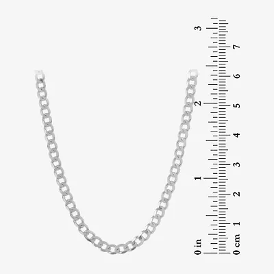 Made in Italy Sterling Silver 30 Inch Curb Solid Chain Necklace