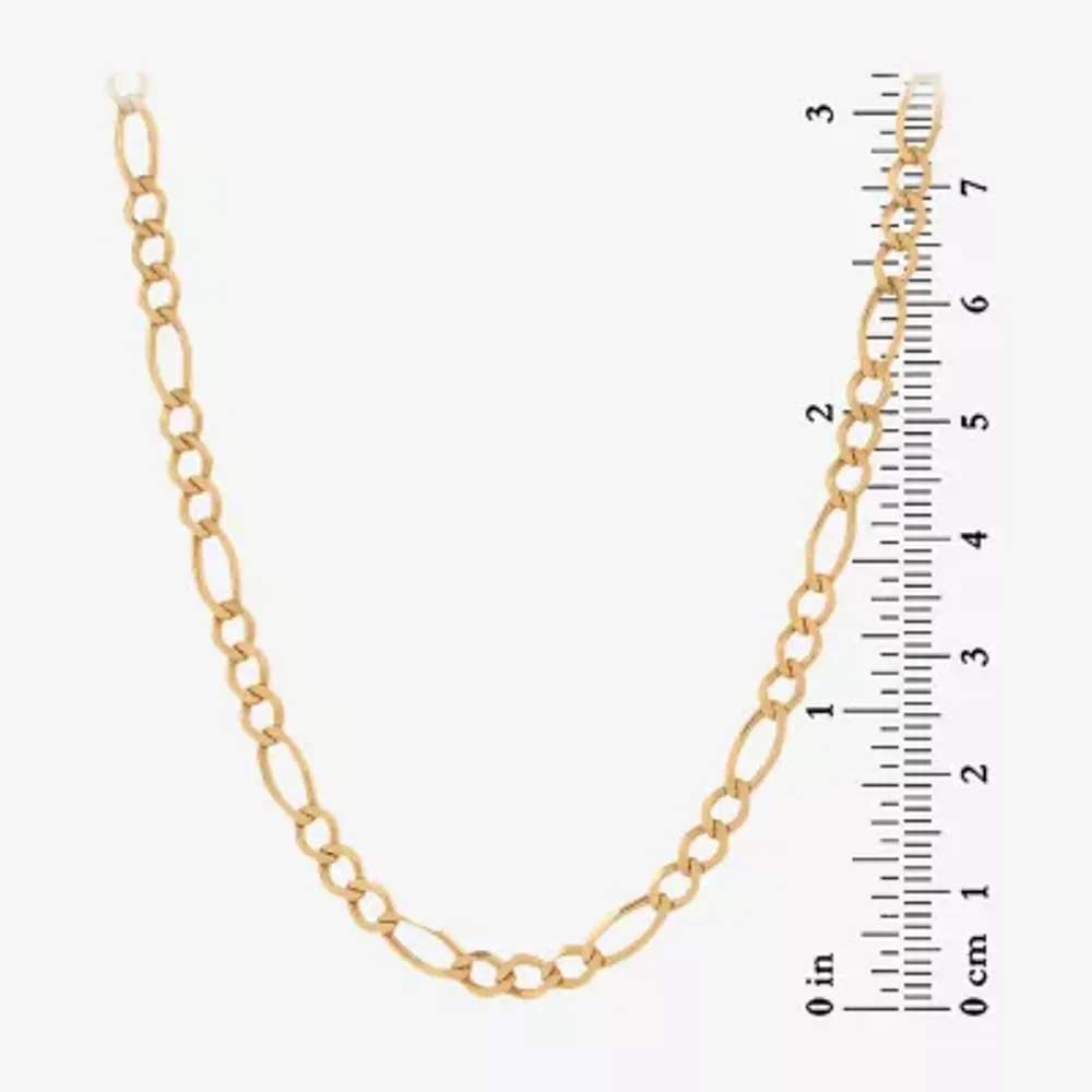 Made in Italy 18K Gold Over Silver 18 Inch Solid Figaro Chain Necklace