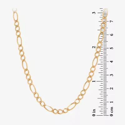 Made in Italy 18K Gold Over Silver Inch Solid Figaro Chain Necklace