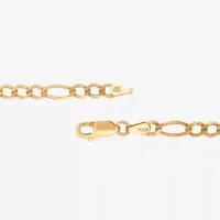 Made in Italy 18K Gold Over Silver 18 Inch Solid Figaro Chain Necklace
