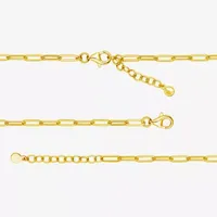 Paris 1901 By Charles Garnier 18K Gold Over Silver Inch Solid Paperclip Link Bracelet