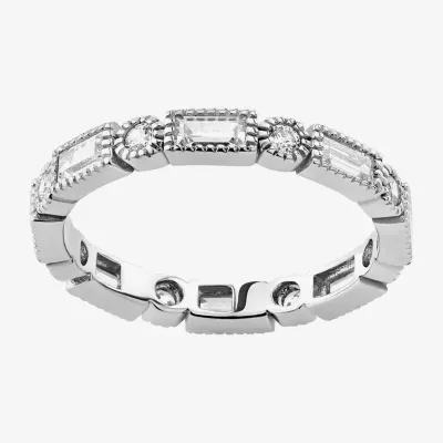 Cubic Zirconia Sterling Silver Band