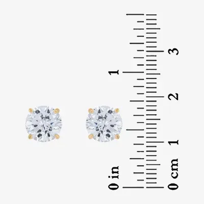 DiamonArt® 6 CT. T.W. White Cubic Zirconia 18K Gold Over Silver 8mm Stud Earrings