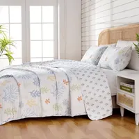 Linery Pastel Coral Pattern Reversible Quilt Set