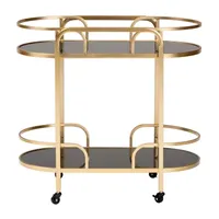 Leighton Metal-Top Serving Cart