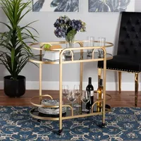 Leighton Metal-Top Serving Cart