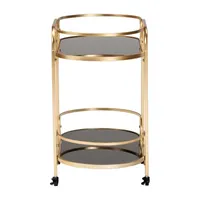 Leighton Metal-Top Serving Cart