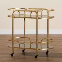 Leighton Metal-Top Serving Cart