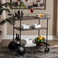 Huntley Wood-Top Serving Carts