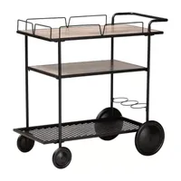 Huntley Wood-Top Serving Cart