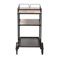 Huntley Wood-Top Serving Cart