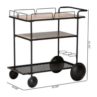 Huntley Wood-Top Serving Carts