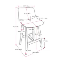 Nora 2-pc. Counter Height Upholstered Bar Stool