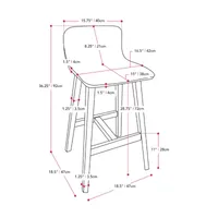 Bennett 2-pc. Counter Height Upholstered Bar Stool