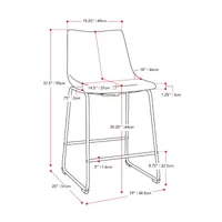 Asahi 2-pc. Counter Height Upholstered Bar Stool