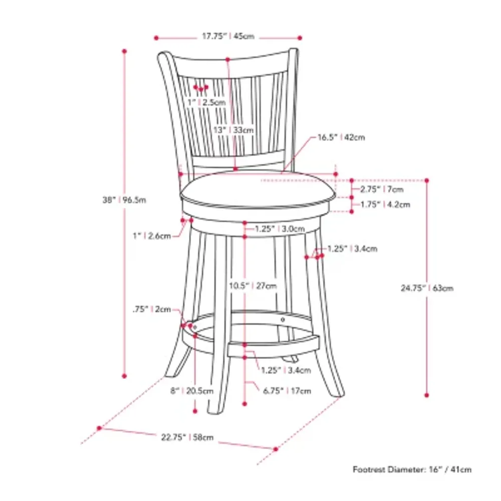 Woodgrove 2-pc. Counter Height Upholstered Swivel Bar Stool