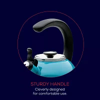 Circulon Enamel On Steel 2-Qt. Whistling Induction Tea Kettle with Flip-Up Spout