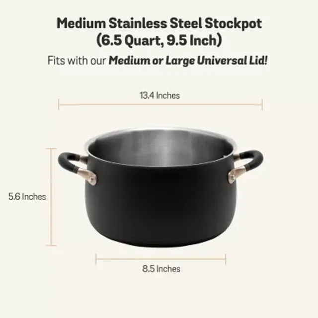 Mesa Mia Stainless Steel 20-Qt. Stockpot with Steamer Insert | Silver | One Size | Cookware Stockpots | Dishwasher Safe|Ptfe Free|Pfoa Free