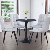 Ivo Round Wood-Top Dining Table