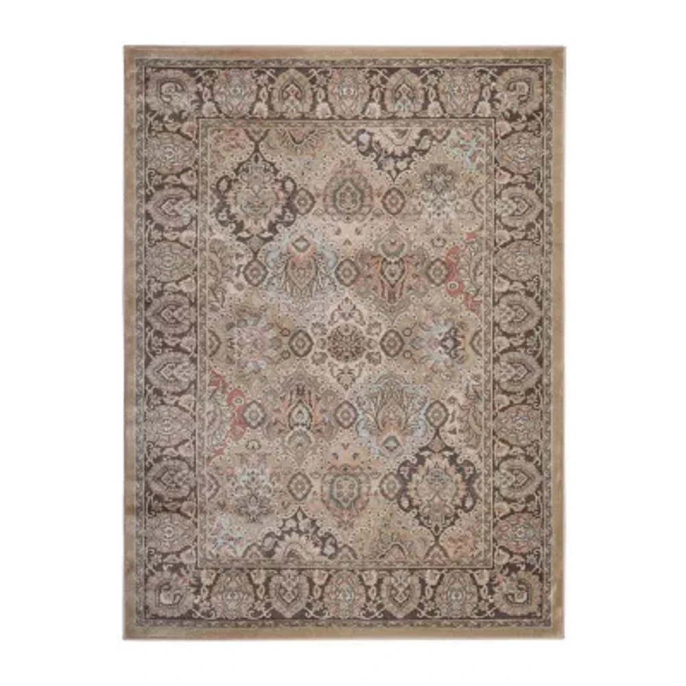 Garda Traditional Oriental Panel Kerman Area Rug