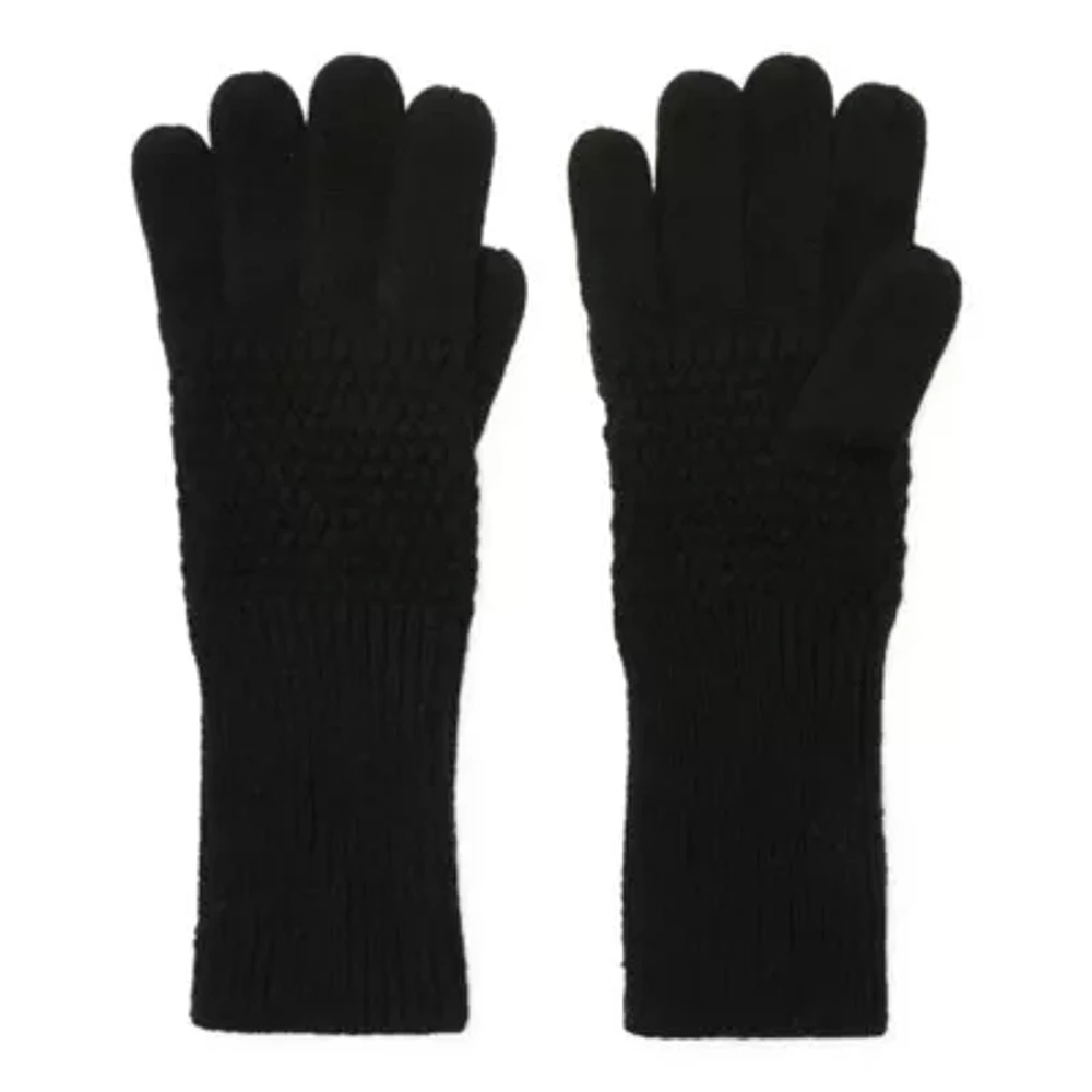 Liz Claiborne Knit Long Cold Weather Gloves