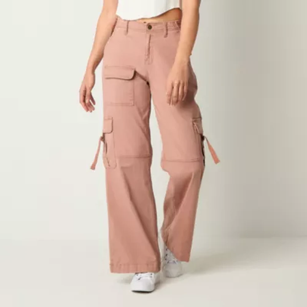 Arizona Womens Low Rise Straight Cargo Pant-Juniors