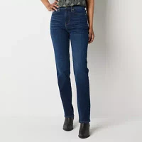 a.n.a Womens High Rise Straight Leg Jean