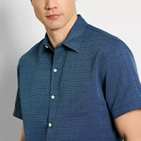 Van Heusen Mens Regular Fit Short Sleeve Button-Down Shirt