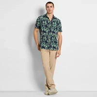 Van Heusen Mens Regular Fit Short Sleeve Floral Button-Down Shirt