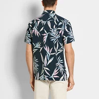 Van Heusen Mens Regular Fit Short Sleeve Floral Button-Down Shirt