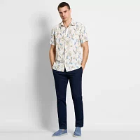 Van Heusen Mens Regular Fit Short Sleeve Floral Button-Down Shirt