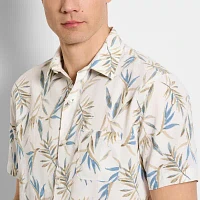 Van Heusen Mens Regular Fit Short Sleeve Floral Button-Down Shirt