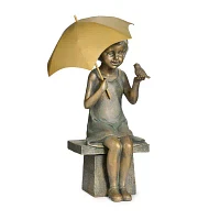 Roman 17.25in Girl On Bench Statue