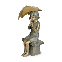 Roman 17.25in Girl On Bench Statue