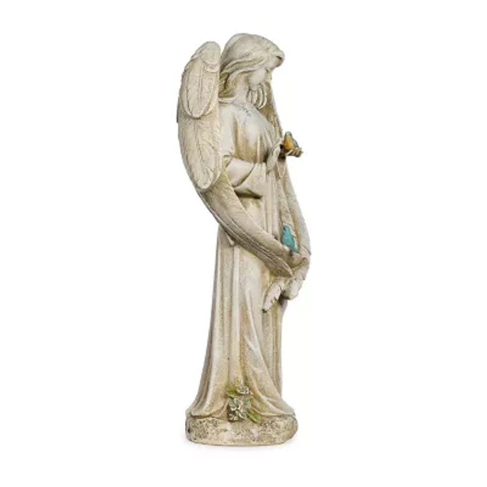Roman 20in Angel With Birds Statue