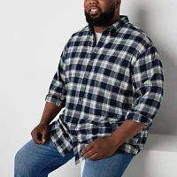 St. John's Bay Big and Tall Mens Easy-on + Easy-off Adaptive Classic Fit Long Sleeve Flannel Shirt