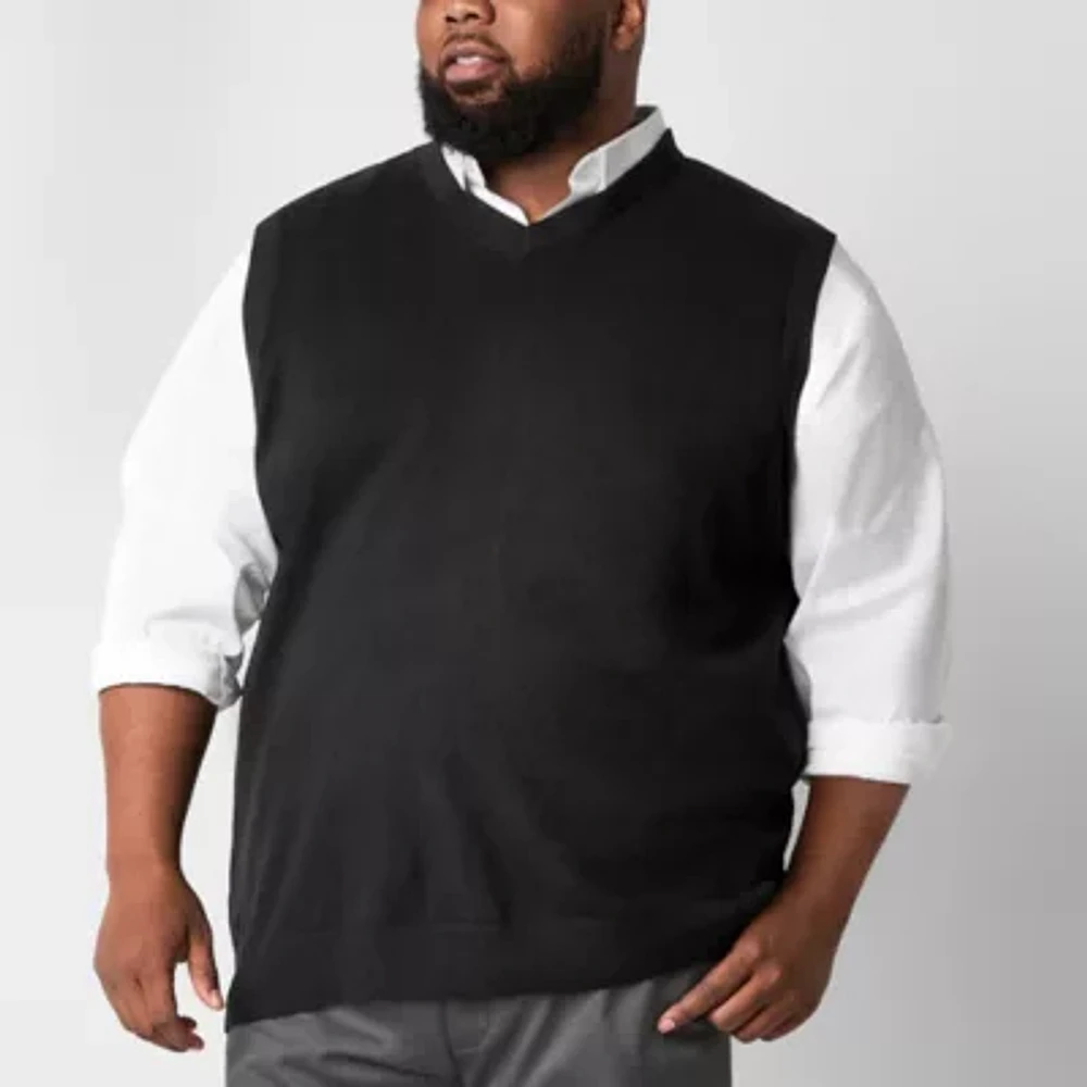 St. John's Bay Fine Gauge Mens V Neck Sweater Vest Big and Tall