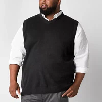 St. John's Bay Fine Gauge Mens V Neck Sweater Vest Big and Tall