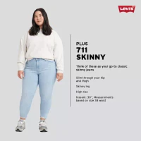 Levi's - Plus Stretch Fabric Womens Mid Rise 711 Slim Fit Skinny Jean
