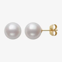 Sofia White Cultured Freshwater Pearl 10K Gold 8mm Ball Stud Earrings