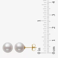 Sofia White Cultured Freshwater Pearl 10K Gold 8mm Ball Stud Earrings