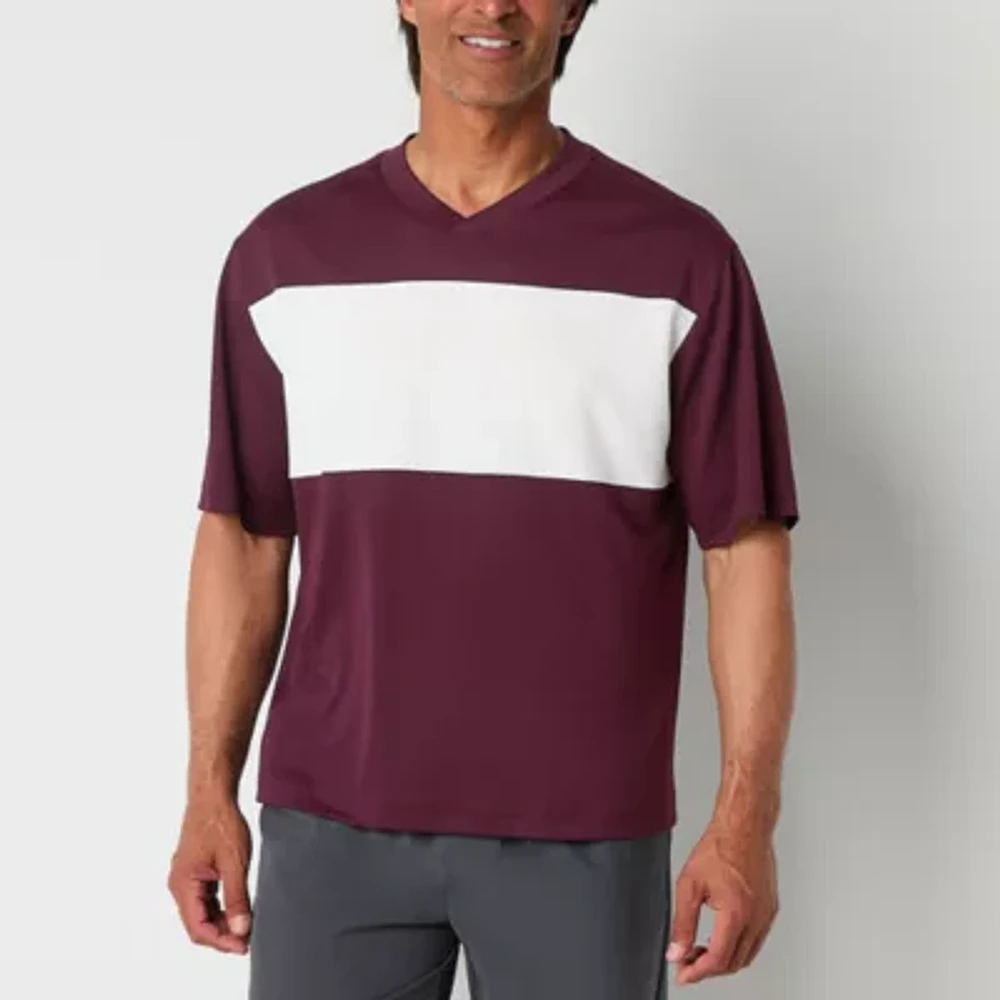 Xersion Mesh Mens V Neck Short Sleeve T-Shirt