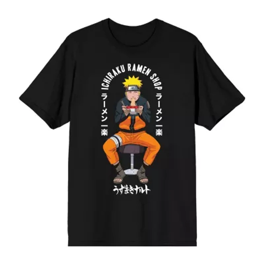 Novelty Mens Crew Neck Short Sleeve Relaxed Fit Anime Naruto Graphic T-Shirt
