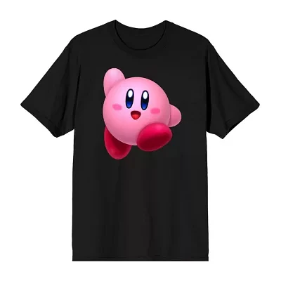 Novelty Mens Crew Neck Short Sleeve Relaxed Fit Kirby Graphic T-Shirt