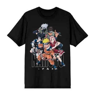 Novelty Mens Crew Neck Short Sleeve Relaxed Fit Naruto Graphic T-Shirt